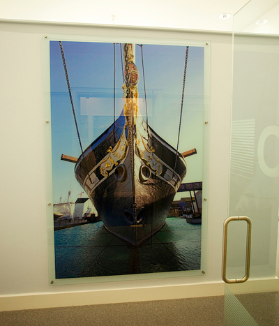 SS Great Britain printed on glass