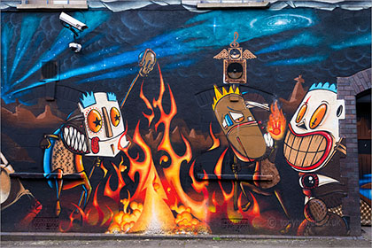 Graffiti, flames