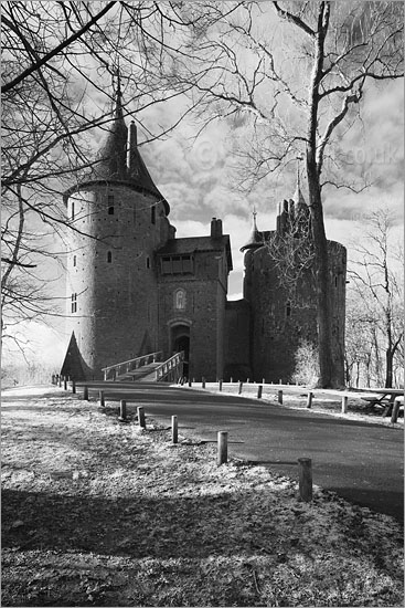Castell Coch (Infrared Camera, turns foliage white)