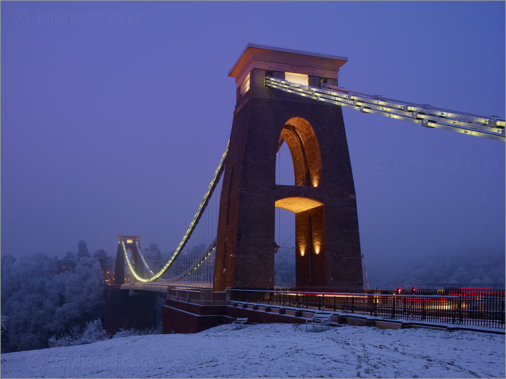 Clifton Suspension Bridge, Bristol, Snow