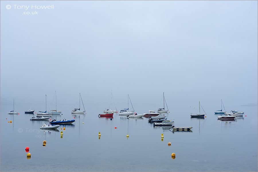 Boats, Mist, Loe Beach