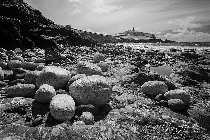 Cape Cornwall (infrared camera; makes foliage turn white)