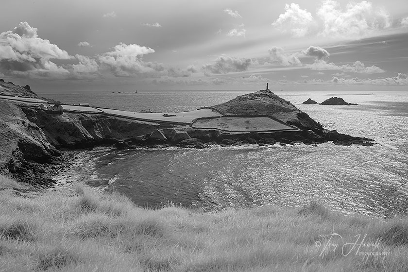 Cape Cornwall (infrared camera; makes foliage turn white)