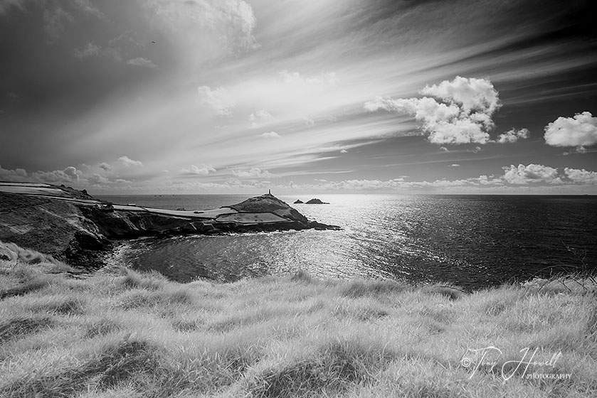 Cape Cornwall (infrared camera; makes foliage turn white)