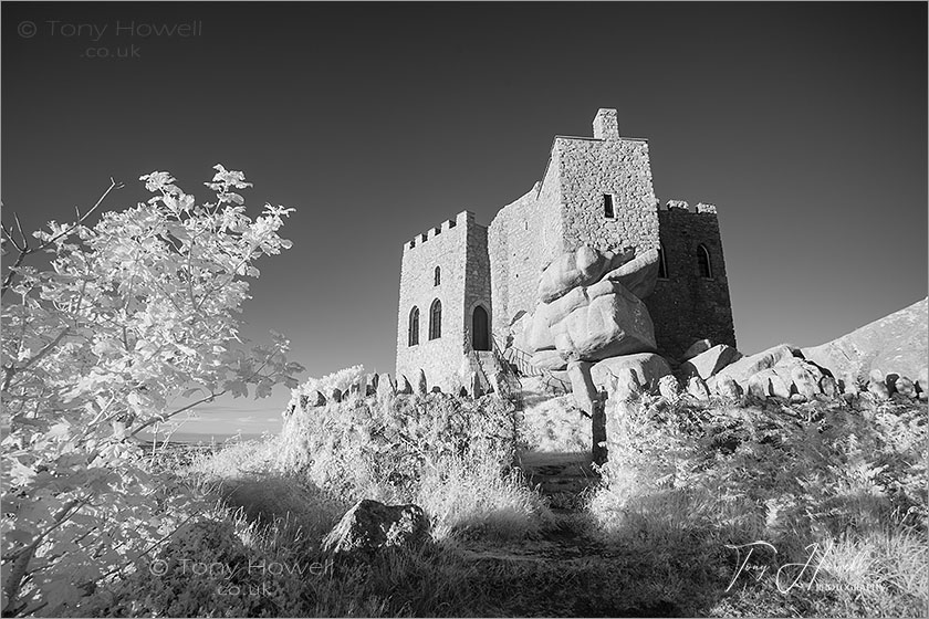Carn Brea Castle, Infrared Camera (makes foliage turn white)