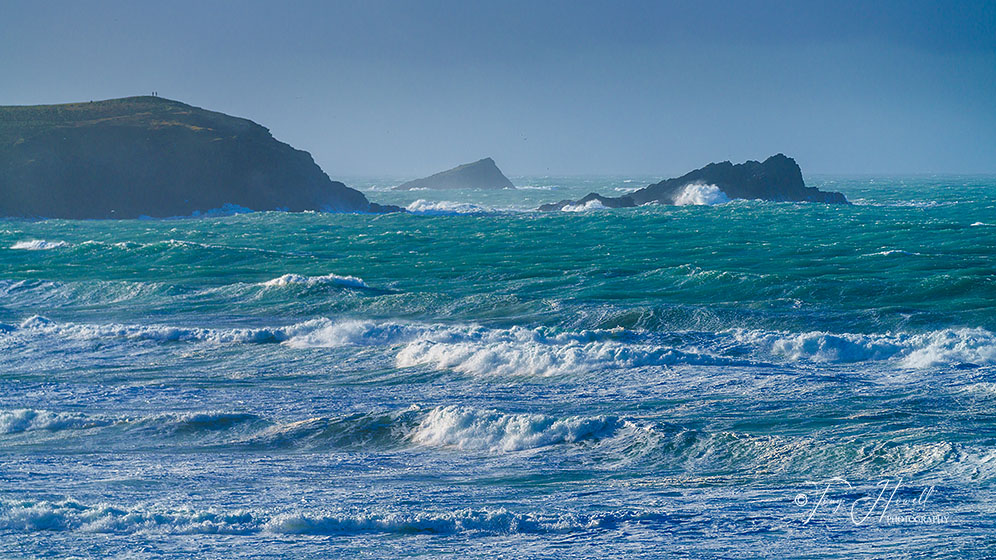 Sunset Rock, Fistral Beach, Stormy Sea