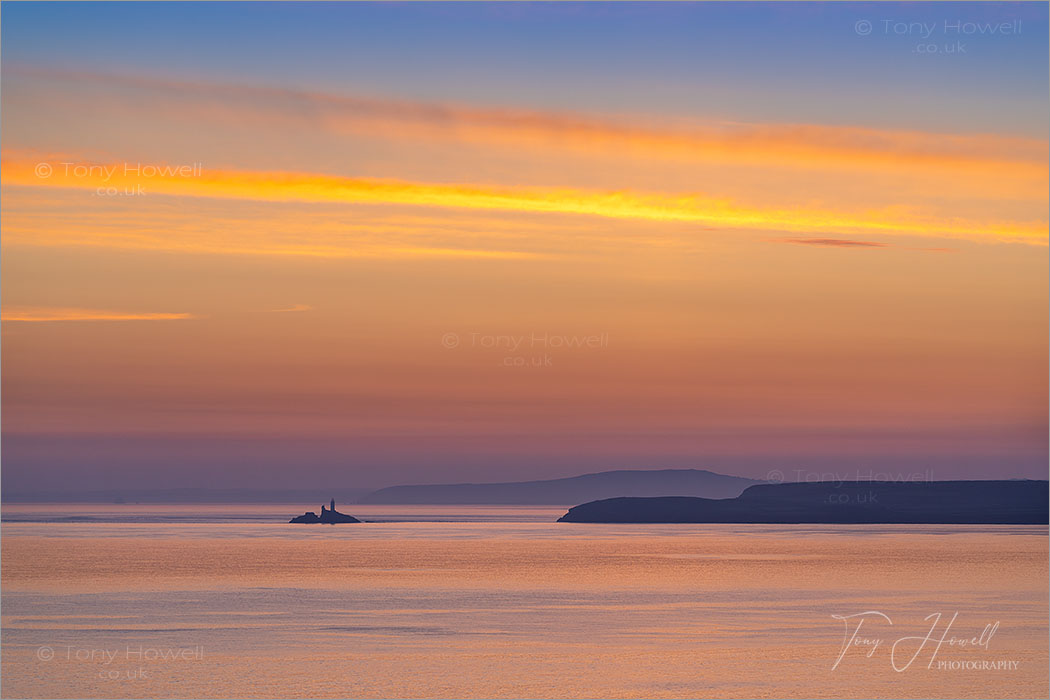 Godrevy Lighthouse from St Ives, Dawn