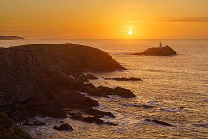 Godrevy-Lighthouse-Sunset-Cornwall-