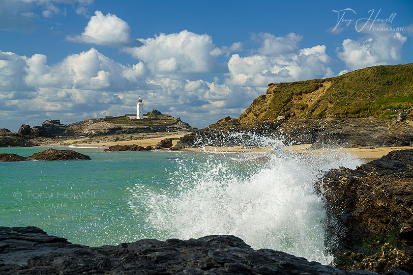Godrevy Lighthouse, Wave Splash