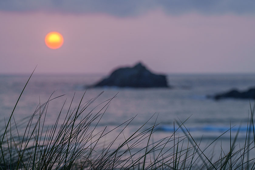 Goose Rock, Sunset, Crantock