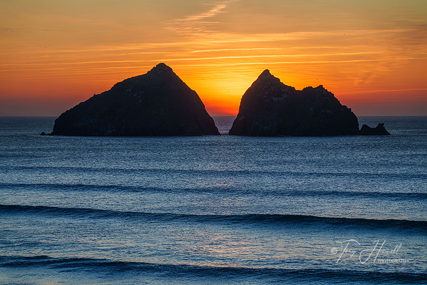 Holywell Beach, Sunset, Carters Rocks