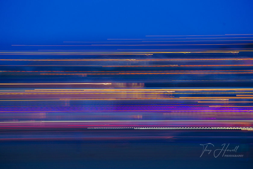 Lights At Dusk, Perranporth (long exposure for intentional motion blur)