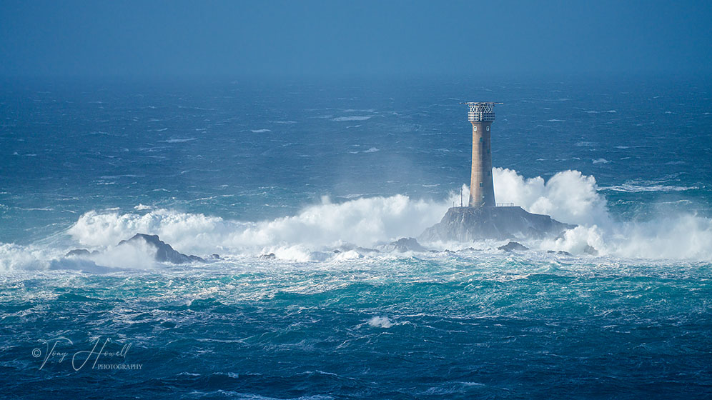 Longships Lighthouse, Wave Crash, Lands End