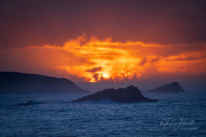Pentire, Goose Island, Chick Island, from Newquay