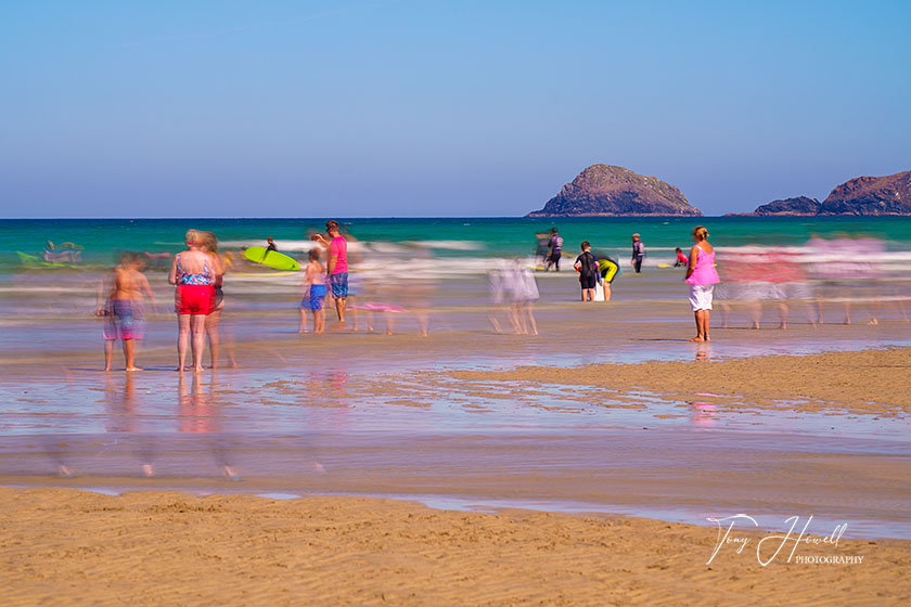 People in the Sea, Perranporth (long exposure for motion blur)