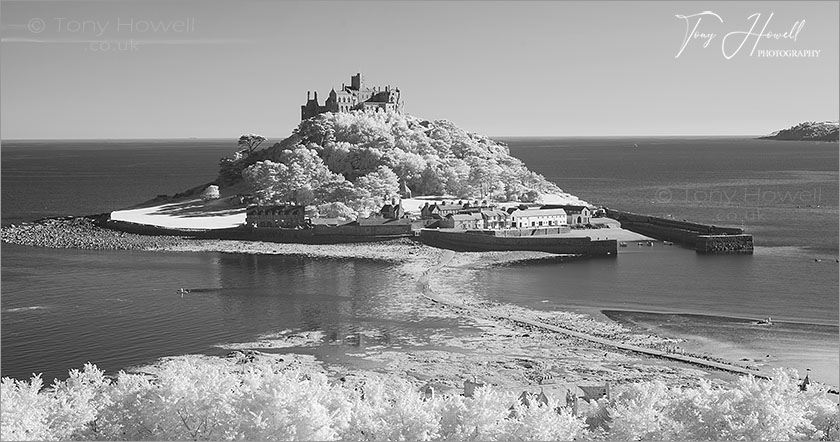 St Michaels Mount, Infrared Camera (makes foliage turn white)