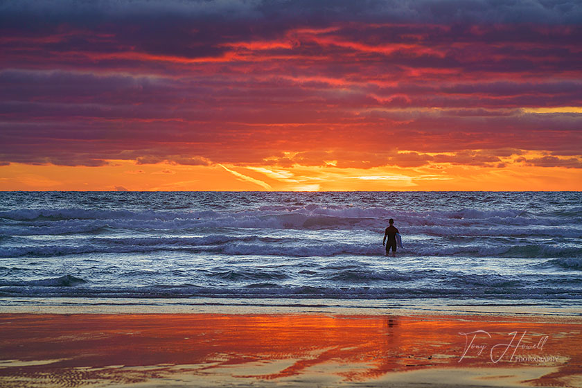 Surfer at Sunset, Perranporth