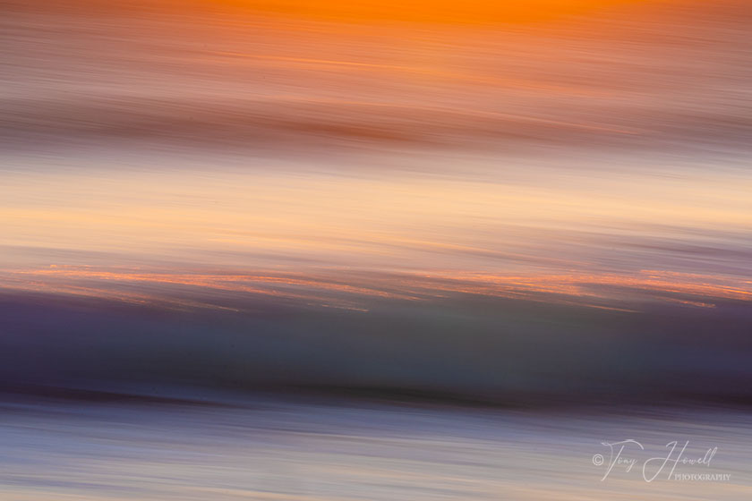 Wave at Sunset, ICM (Intentional Camera Movement), Perran Sands, Perranporth