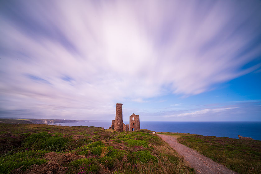 Wheal Coates, Long Exposure, Clouds