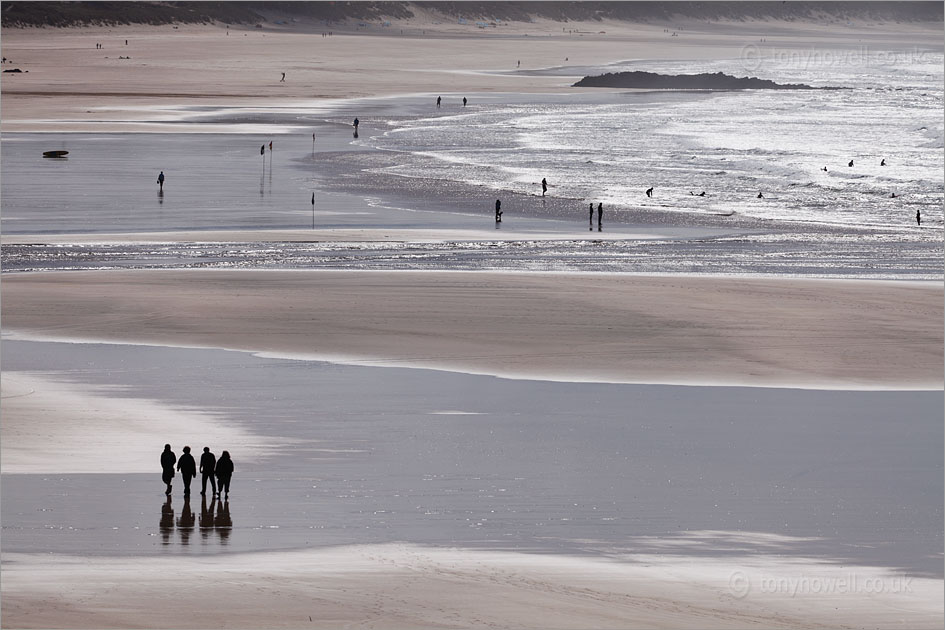 Surfers and Silhouettes, Godrevy Beach