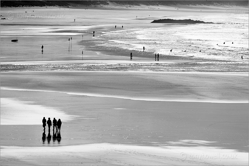 Surfers and Silhouettes, Godrevy Beach